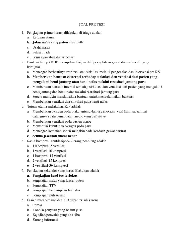 Pre Post Test Soal Ppgd