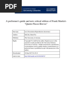 A Performer's Guide and New Critical Edition of Frank Martin's "Quatre Pieces Breves"