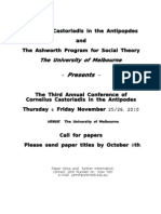 Castoriadis Conference 2010: Call for Papers