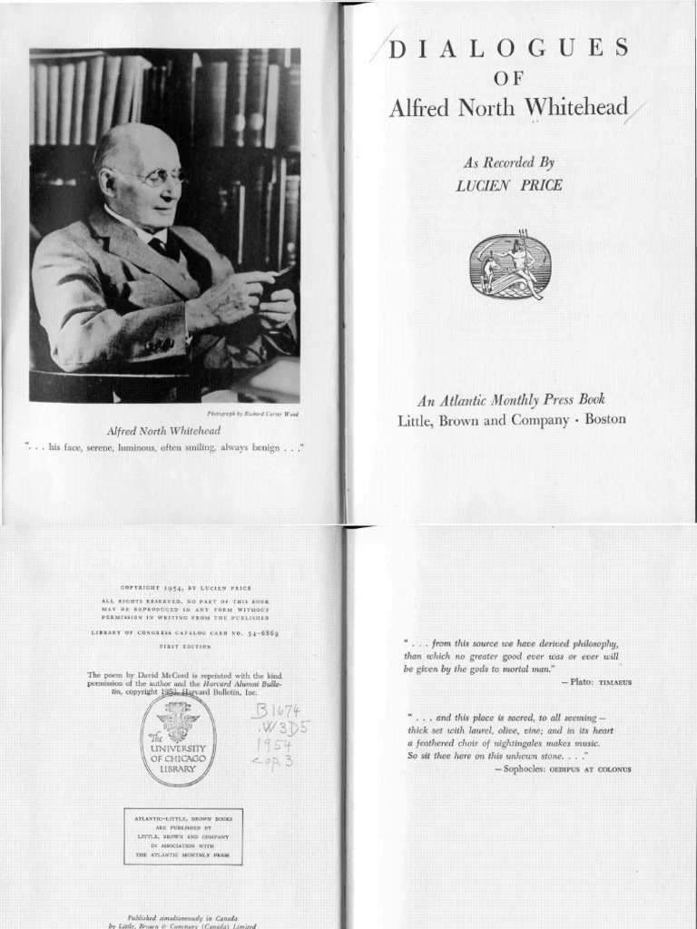 Alfred North Whitehead - Dialogues of Alfred North Whitehead | PDF 