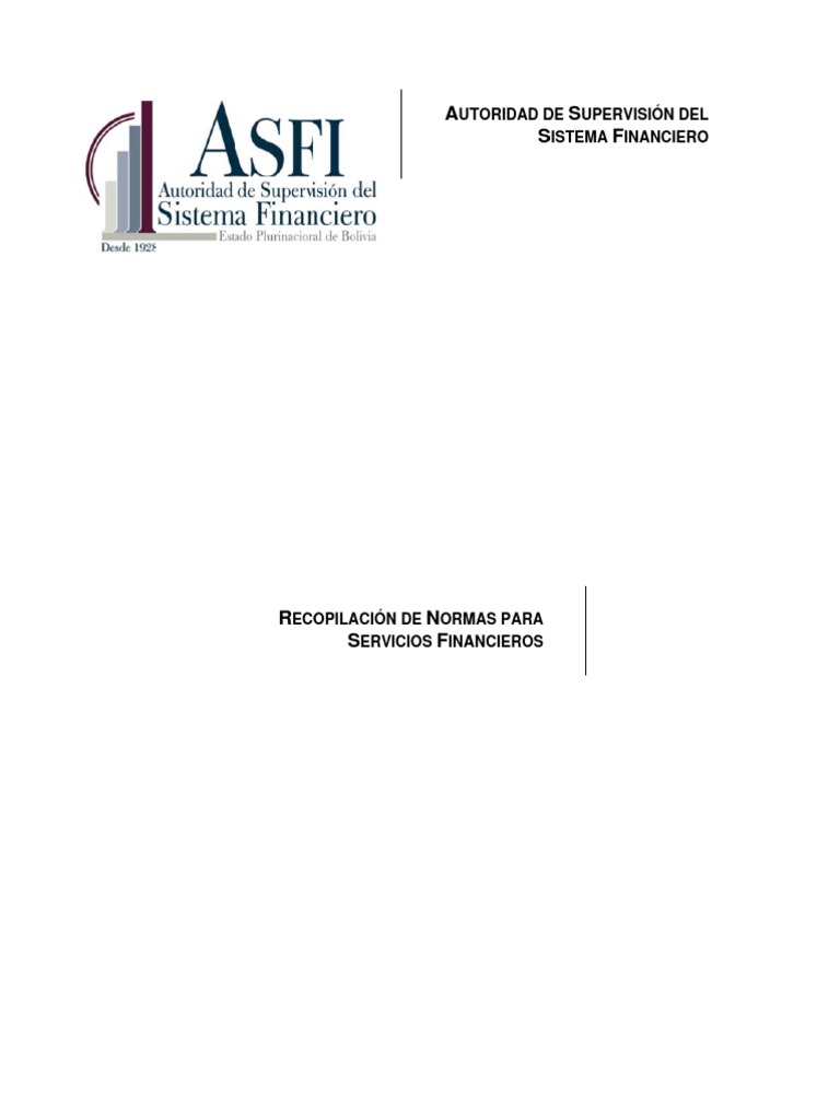 Indice de Recopilacion de Normas Asfi | PDF | Comité de Basilea sobre ...