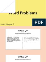 Word Problems: Unit 3, Chapter 7 Lesson 3.7a