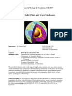 GG631: Solid, Fluid and Wave Mechanics: Department of Geology & Geophysics, Fall 2017