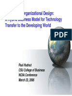 Business Models for Technology Transfer in Developing World