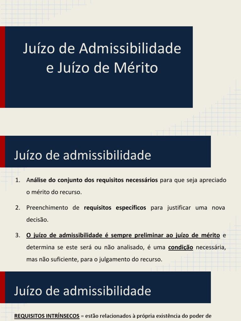 Juízo de Admissibilidade e Mérito Recursal | PDF | Injunção | Judiciários