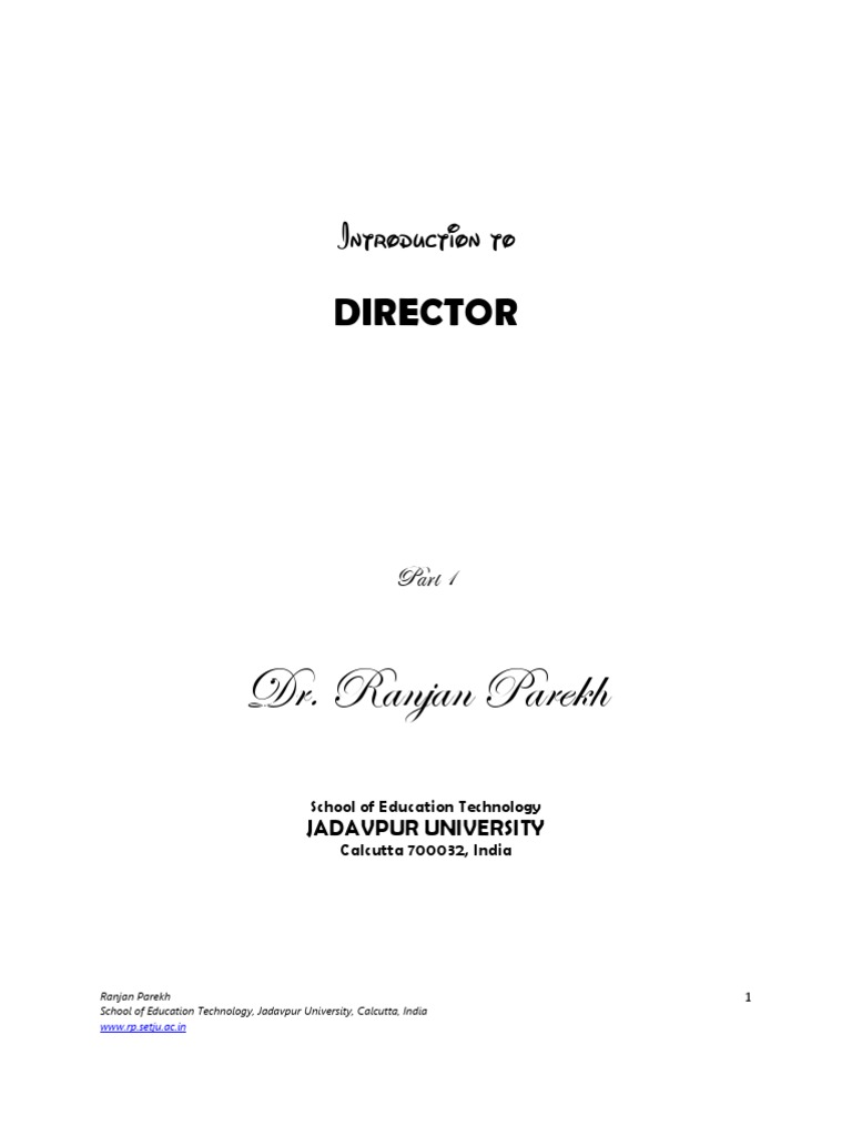 Dr. Ranjan Parekh Director PDF Icon Scripting Language