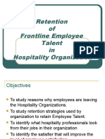 Retention of Frontline Employee Talent in Hospitality Organization