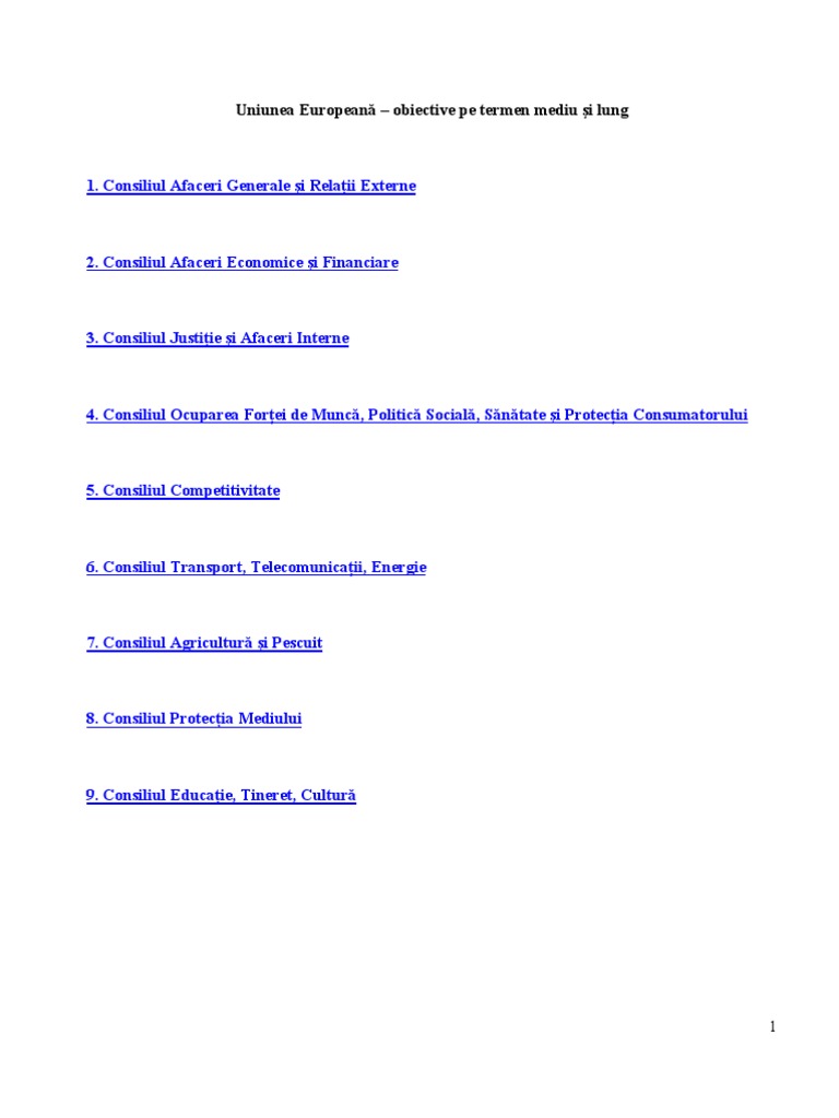 Analize Obiectivele Ue Pe Termen Mediu Si Lung