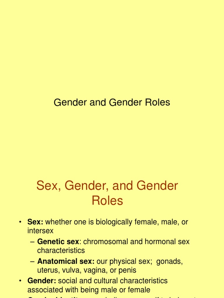 Gender and Gender Roles PDF Gender Role Gender Identity