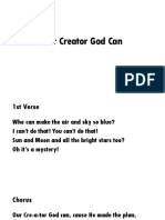 Our Creator God Can