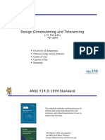 Overview of Dimensions Dimensioning Various Features Limits of Size Classes of Fits Summary