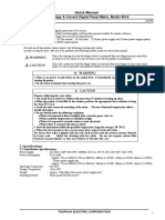 DC Voltage & Current Digital Panel Meter, Model 451A: Quick Manual