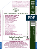 Puccini: Complete Songs For Soprano and Piano