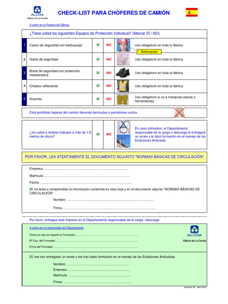 Check List Epi – Fiche d’inspection ÉQUIPEMENTS DE PROTECTION ...