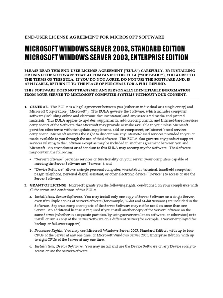 Microsoft Windows Server 2003, Standard Edition Microsoft Windows ...