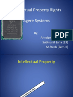 Intellectual Property Rights Agere Systems: By, Arindam Mallick (04) Subhranil Saha (23) M.Ftech (Sem-II)