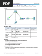 2.1.1.5 Packet Tracer - Create A Simple Network Using Packet Tracer