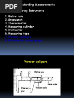 1.4 Understanding Measurements Using Measuring Intruments 1.metre Rule 2.stopwatch 3.thermometer 4.measuring Cylinder 5.protractor 6.measuring Tape