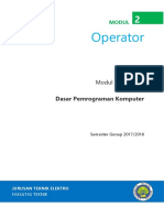 Dasar Pemrograman Modul 2 Operator