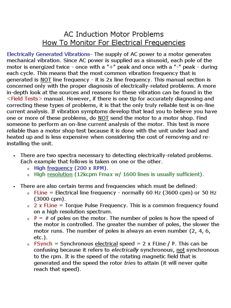Diagnosing AC Motor Electrical Issues | PDF | Power (Physics) | Electricity