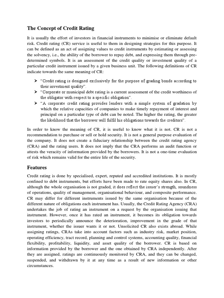 Understanding Credit Ratings Explained | PDF | Credit Rating | Credit ...