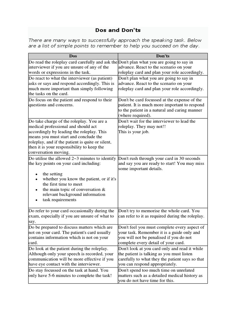 Dos and Dont Download Free PDF Verb Noun