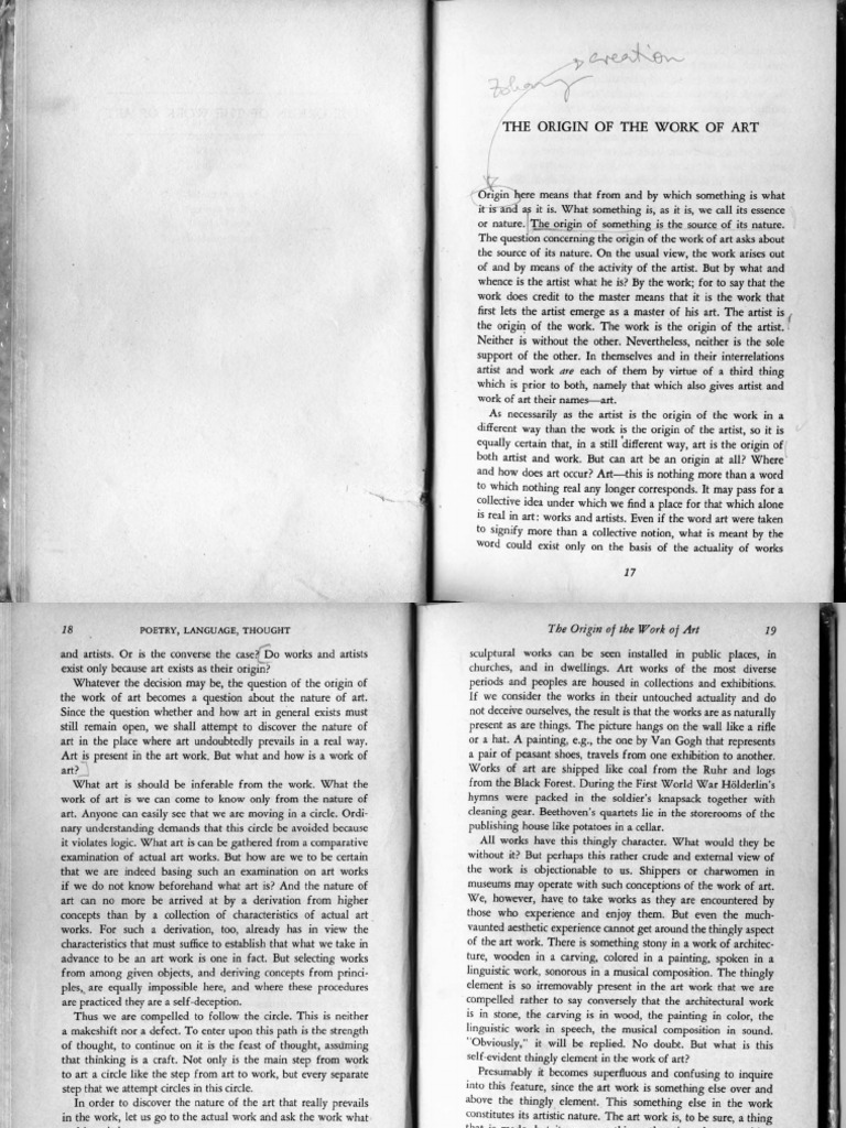 Heidegger origin of the work of art pdf pdf