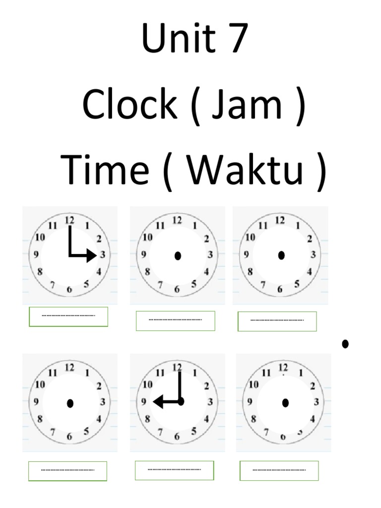 Unit 7 Clock (Jam) Time (Waktu) PDF