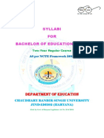 B.Ed. CRSU Syllabus 2016-17