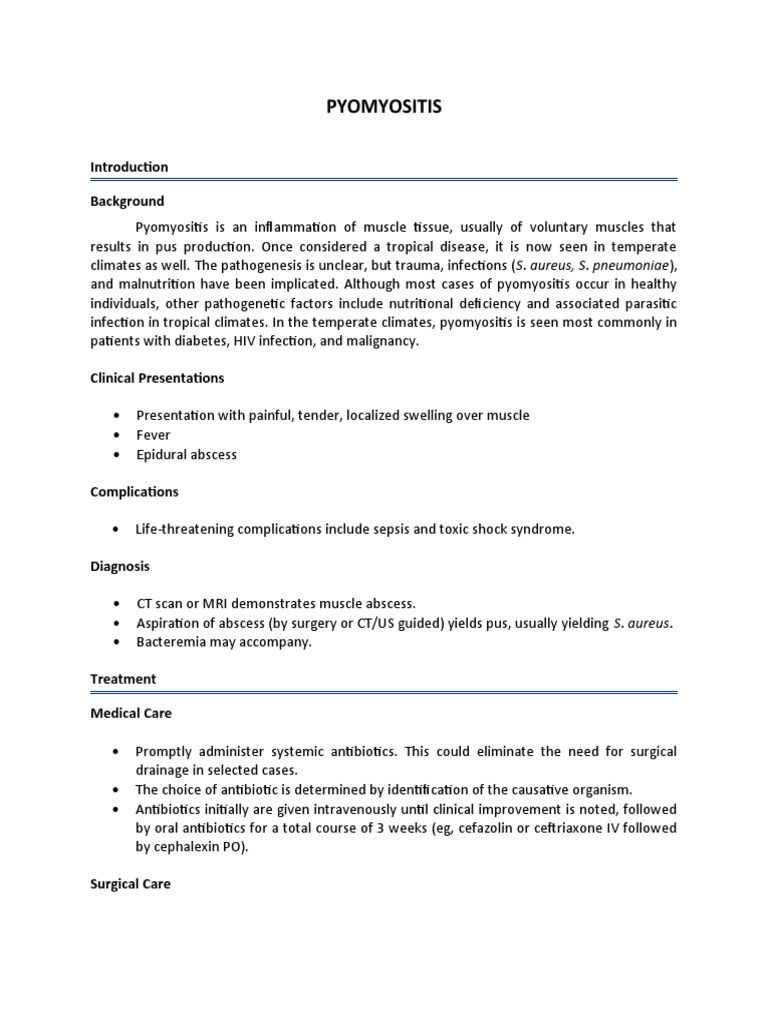 Understanding Pyomyositis in Children | PDF | Health Sciences ...