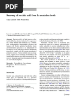 Recovery of Succinic Acid From Fermentation Broth: Ó Springer Science+Business Media B.V. 2009