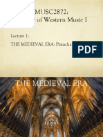 MUSC2872: History of Western Music I: THE MEDIEVAL ERA: Plainchant