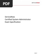 ServiceNow Sys Admin Exam Specs