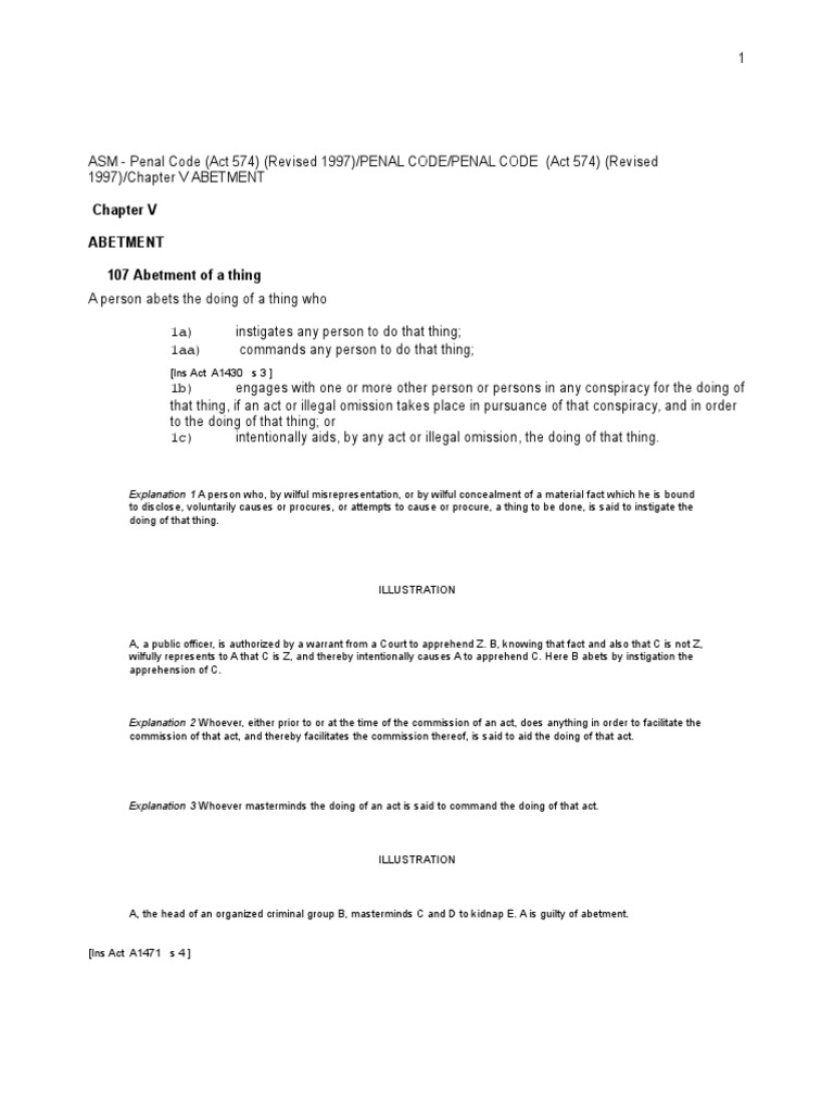 Abetment Under Penal Code Conspiracy Criminal Aiding And Abetting