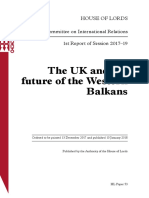 The UK and The Future of The Western Balkans