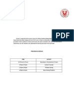 Program Schedule: Time Activity