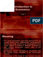 Introduction to Economics Unit 1 Overview