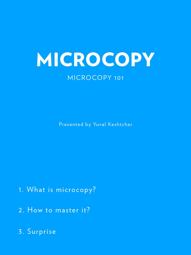 Mastering Microcopy Essentials | PDF
