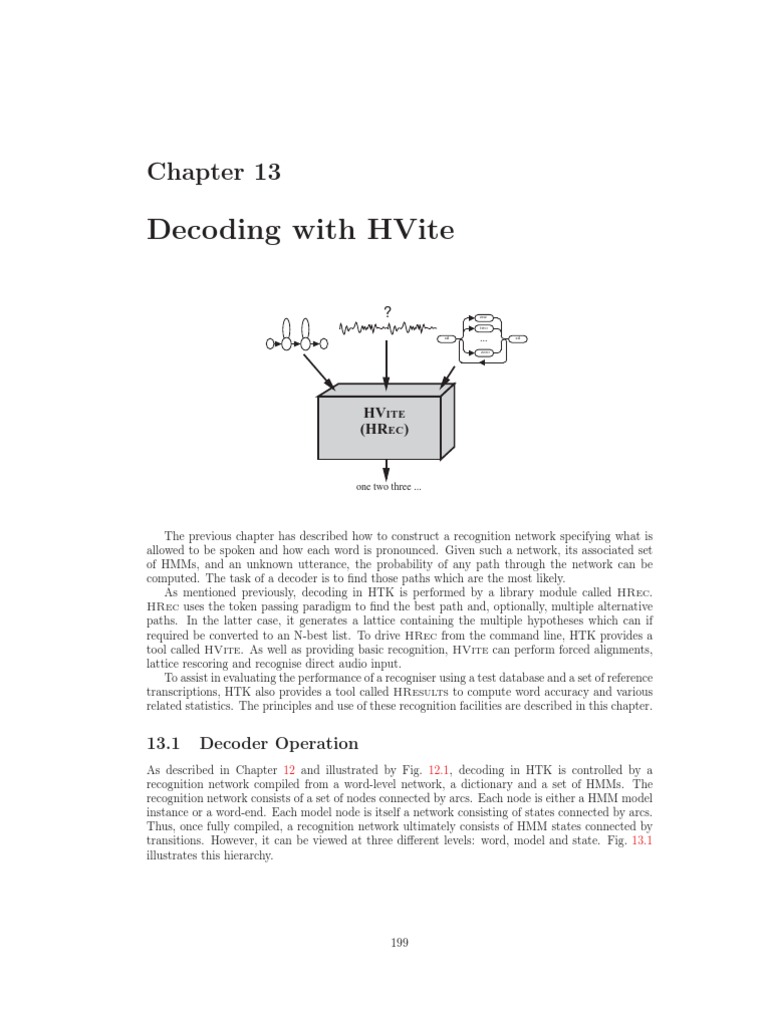 Decoding with HVite in HTK 13.1 | PDF | Parameter (Computer Programming ...