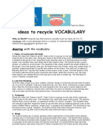 Vocabulary Recycling Activities