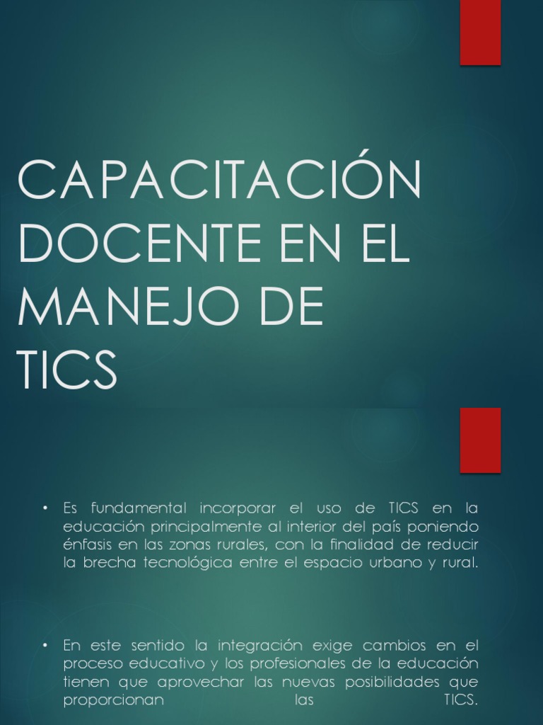 Capacitación docente en el uso pedagógico de las TIC | PDF | Tecnología ...