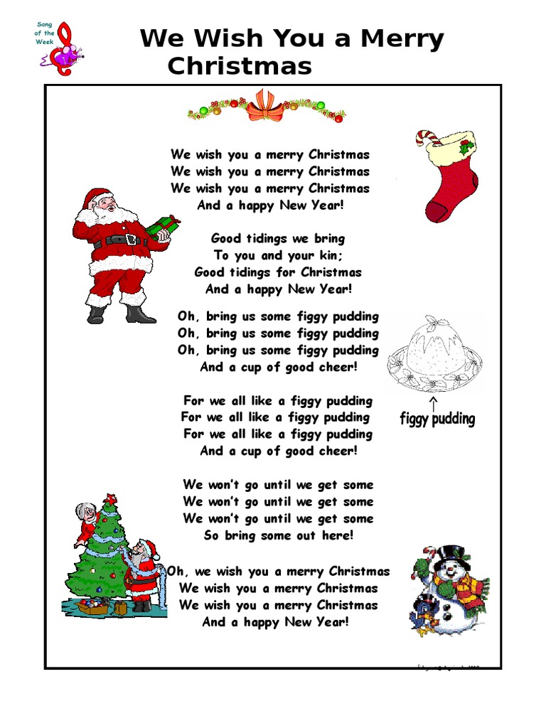 christmas song we wish you a merry christmas activities with music