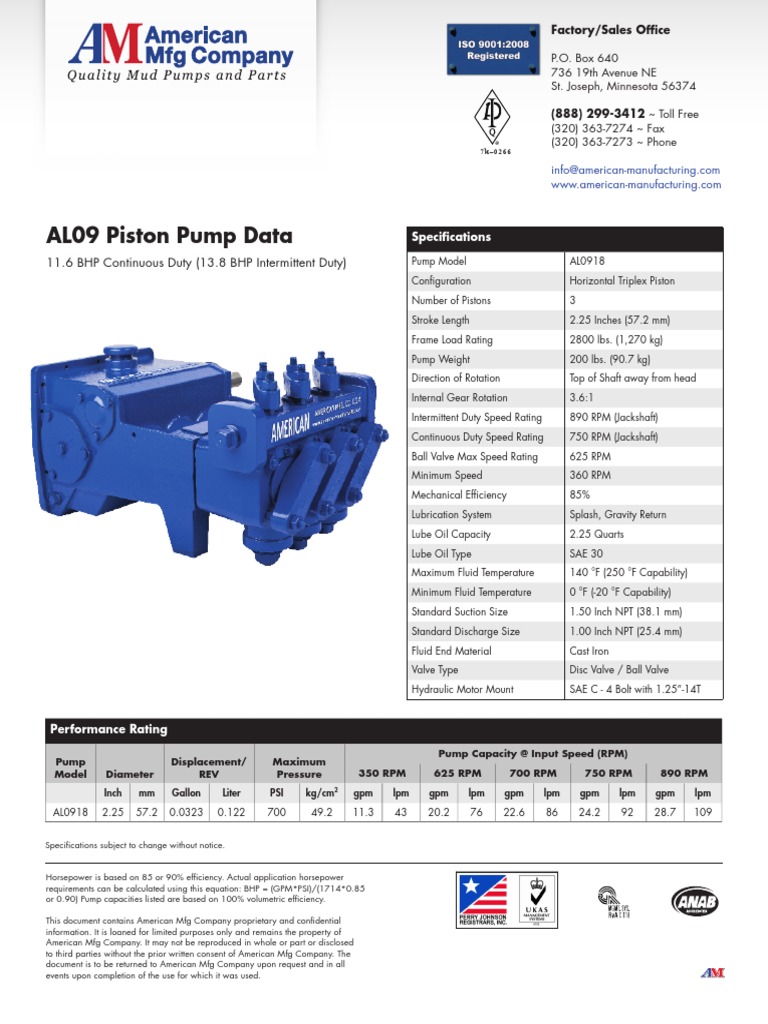 Amfg L0918BCD | PDF | Pump | Piston