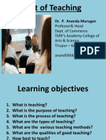 Art of Teaching: Dr. P. Ananda Murugan