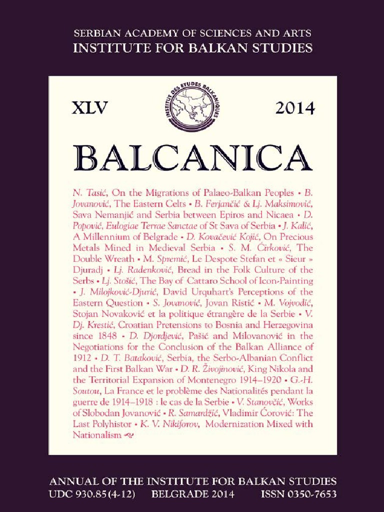 Balcanica 2014 PDF, PDF, Serbia