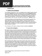 FINAL INVESTIGATION REPORT REGARDING COMPLAINTS AGAINST SENATOR JEFF KRUSE