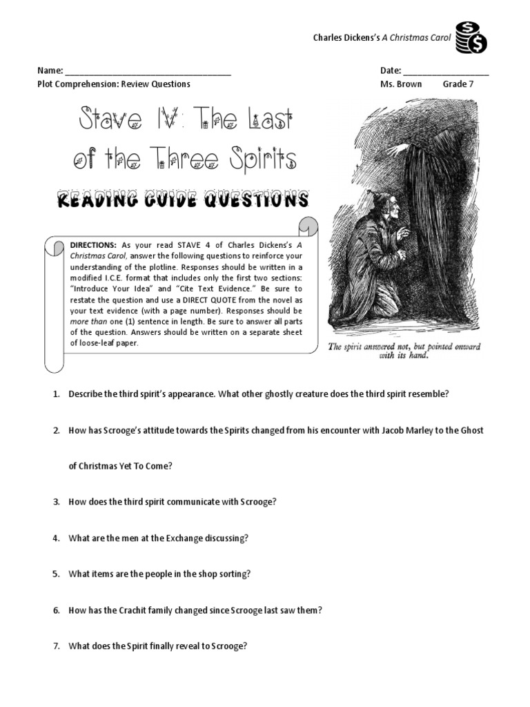 christmas carol - stave 4 - reading guide questions pdf