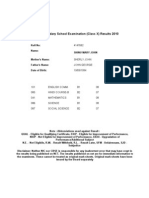Secondary School Examination (Class X) Results 2010: Sub Code Sub Name Grade Grade Point