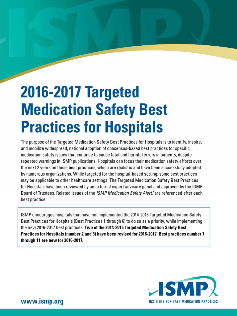 ISMP 2016-2017 Medication Safety Practices | PDF | Pharmacy ...