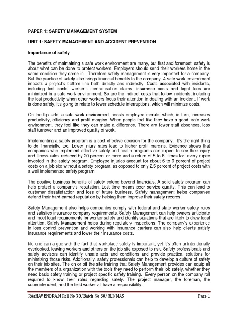 Safety Management and Accident Prevention | PDF | Causality | Traffic ...